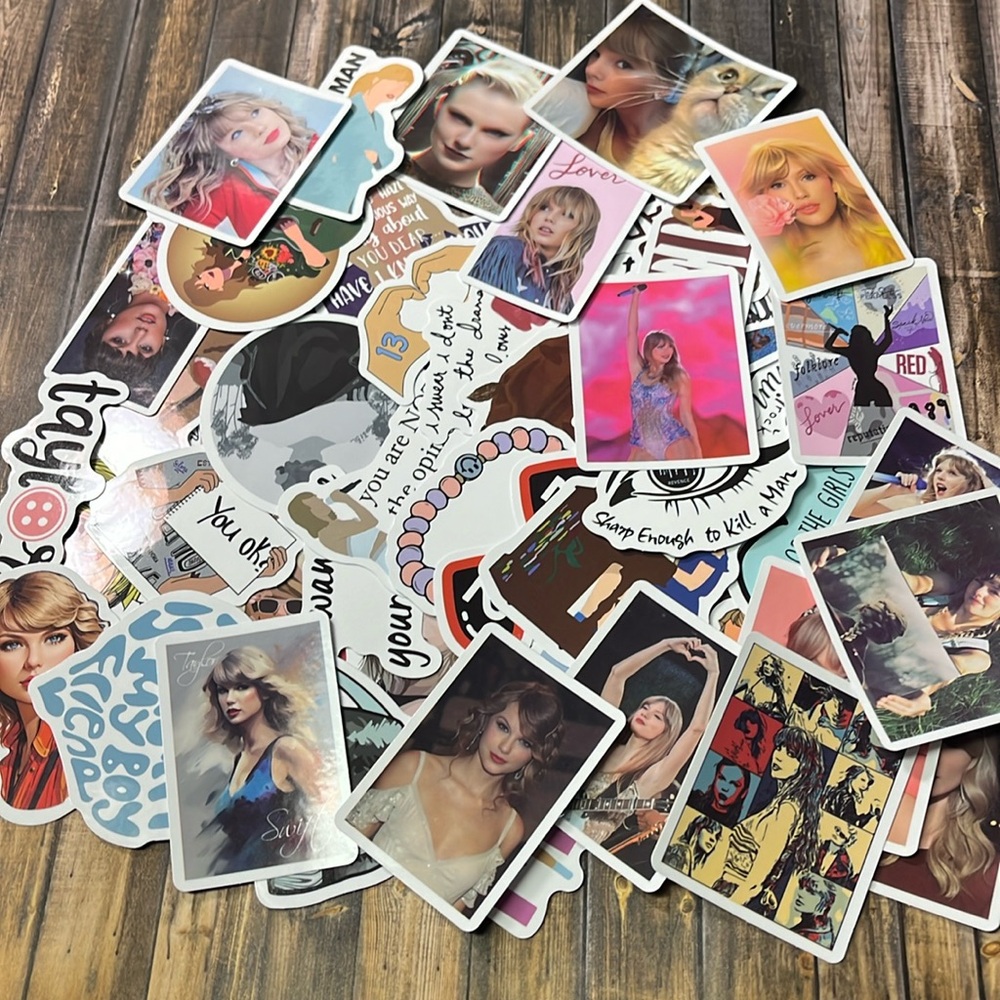 5for$10 Cute Singer Taylor Swift Vibrant 50Pc Album Stickers Notebooks TS9